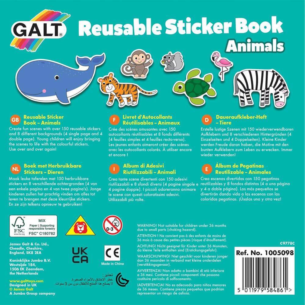 Galt Galt Animal Sticker Book